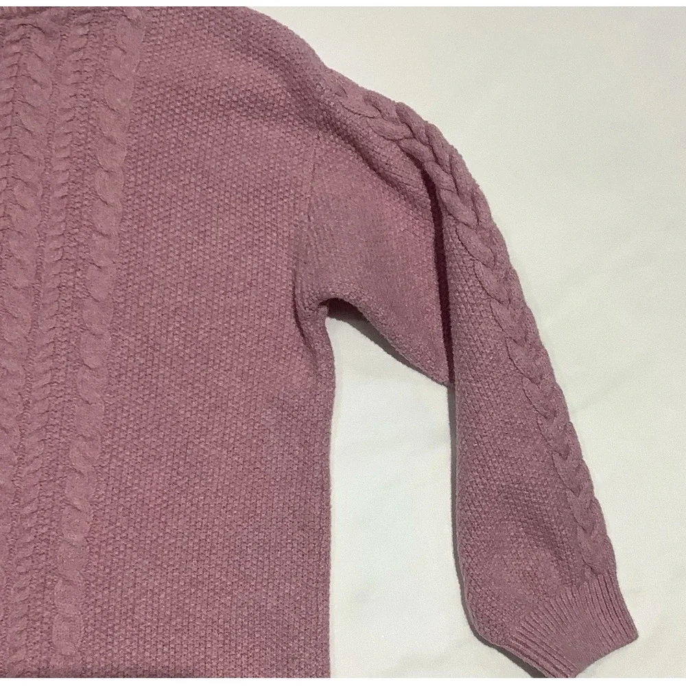 Old Navy Cable Knit Sweater Girls Large Pink Pullover Preppy